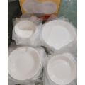 Makan malam peralatan makan kaca opal putih set 24 pcs