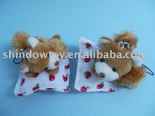 Plush bear/dog with pillow /Plush keychain