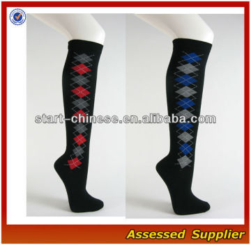 Women Knee High Socks/Argyle High Girls Knee Socks/Hot Sale Argyle Socks