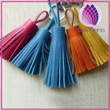colorful mini crow leather tassel, tassel leather for handbag 6.5cm
