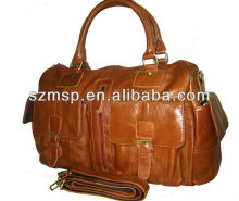 classic design genuine PU leather lady handbag