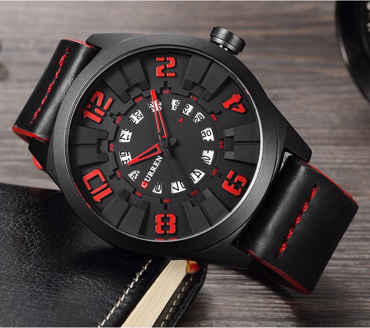 CURREN 8258 Men Quartz Watches Sport Wrist Watch Fashion New Military Style Men Watch With 3D Surface Online