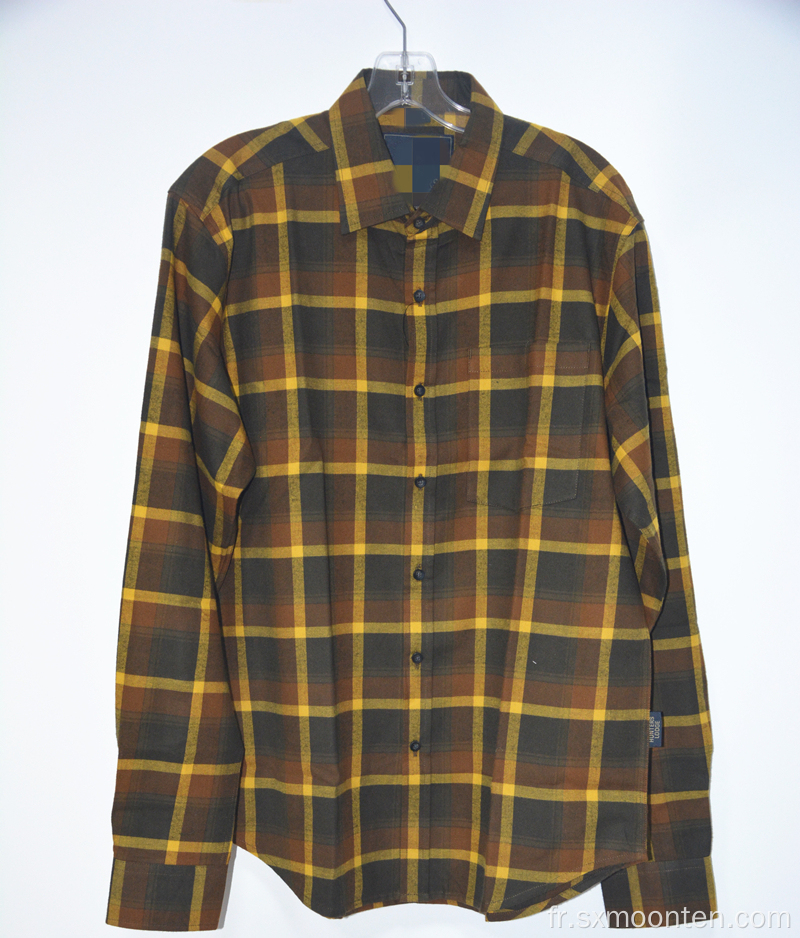 Flanelle Plaid Printemps Automne Casual Chemises À Manches Longues