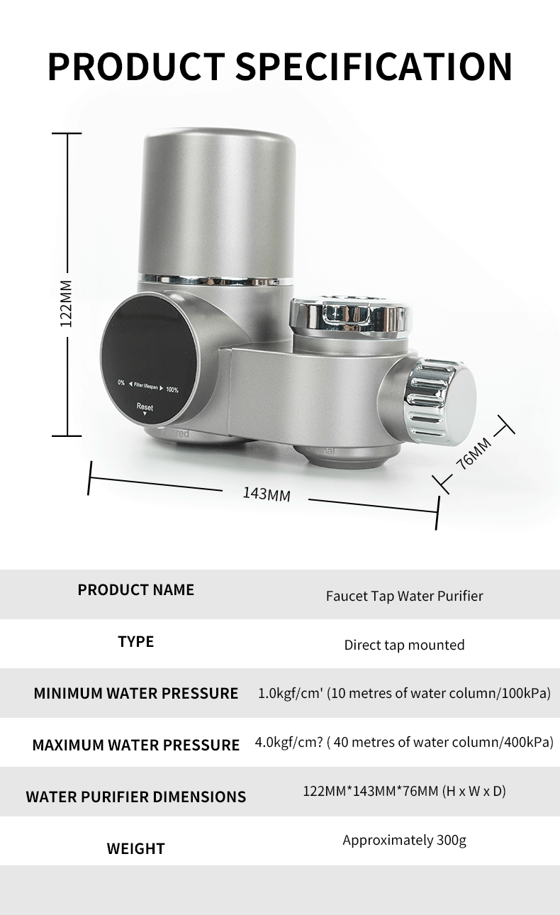 Purificador de água de torneira com display digital inteligente Smart Digital Display Faucet Water Purifier