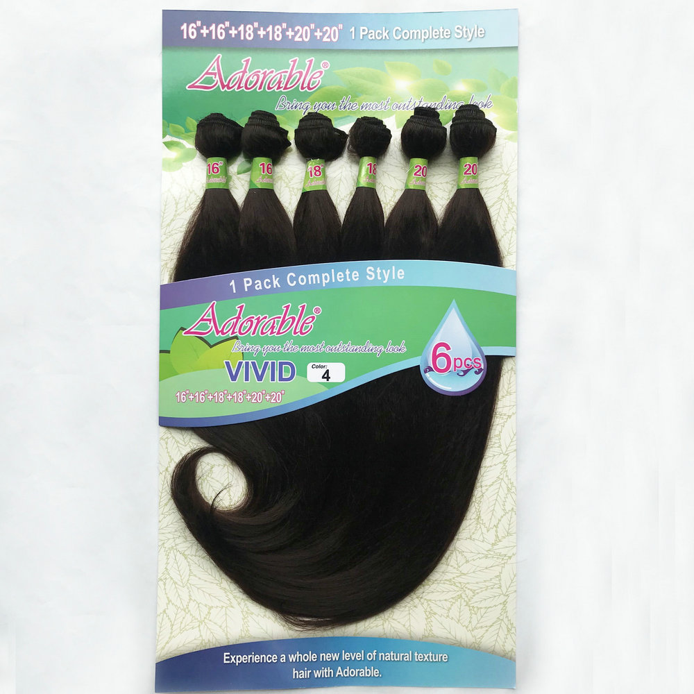 Factory wholesale synthetic hair Body wave hair extension Adorable vivid 6 bundles in a pack