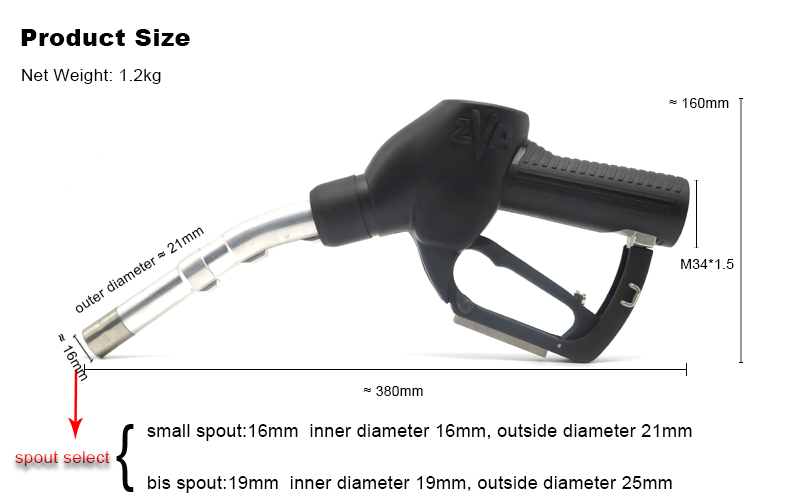 ZVA 2 Elaflex DN16 Slimline Automatic Fuel Nozzle