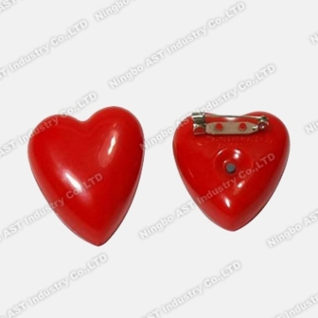 Red Heart Shape Badge LED Flashing Promotion Gift