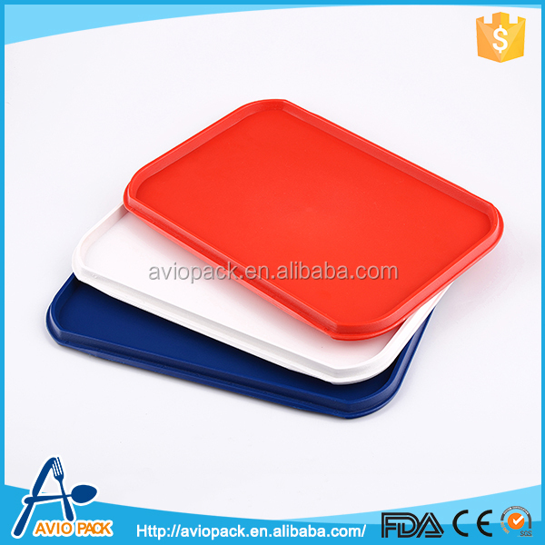 Rectangular anti-slip airline solid color plastic serving tray