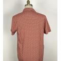 red triangle pattern loose style casual shirt