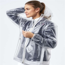 Translucent adult pvc rainwear jacket