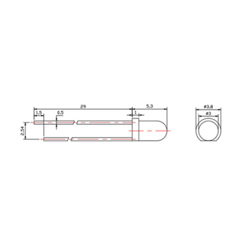 3mm DIP IR LED 940nm 0.3W 20-Degree