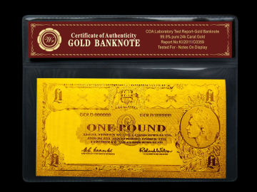 Engrave 24k Gold Banknote Old Aud Double Logo Gold Paper Money