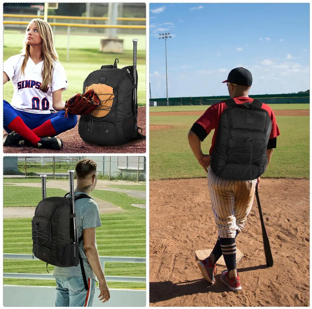 Baseball Bag with Fence Hook Hold, Softball Bat Bag with Shoes Compartment for Youth, Boys and Adult