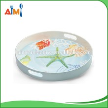 Melamine large round plastic serving tray set