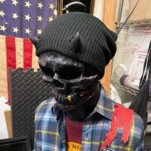 Wholesale Gothic Demon Wool Hat Sheep Horn Design Adult Knitted Cap