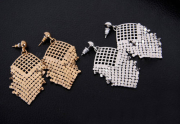 Net-shaped drop earring simple earring for women