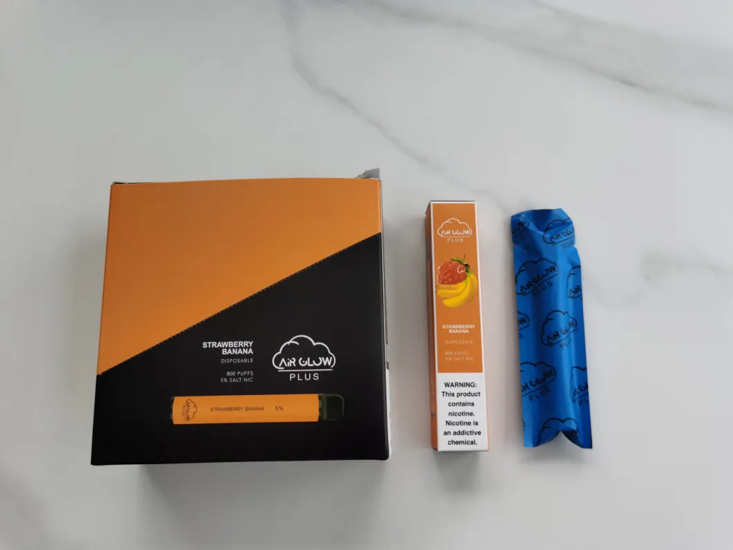 Air Glow Plus Portable and Disposable Cold Smoke Vape Pen - Strawberry Banana Flavor