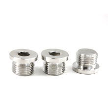 Stainless Steel Plug with O-ring in Metric Sizes M12, M14, M16, M18, M20, M22 - 1.5mm Pitch - DIN 908