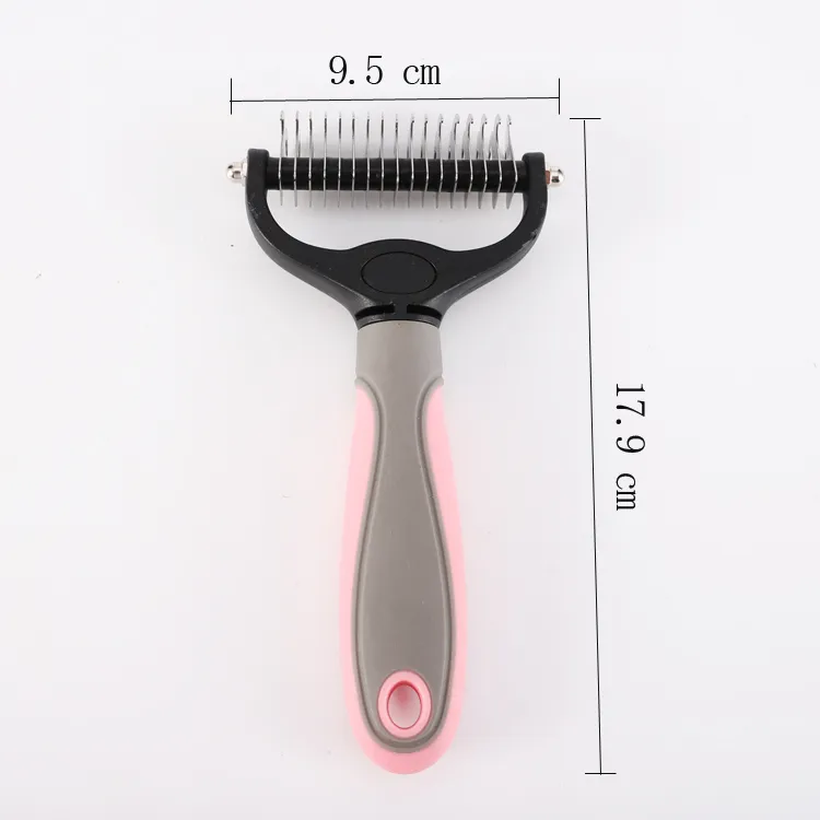 Cat Hair Removal Comb Double Sided Blades Fur Dematting Trimmer Deshedding Brush Dog Pet Grooming Tool