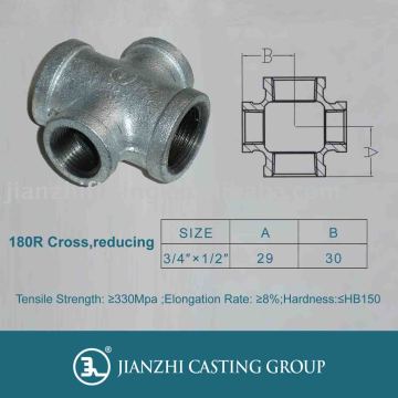 Galvanized and Black Malleable Iron Pipe fitting-180R Crosses