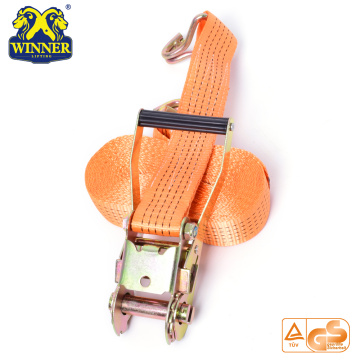 卸売のためのオレンジポリエステル貨物ラッシングラチェットの革紐ベルト