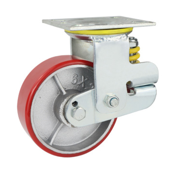 6 inch trolley caster with spring damping wheel