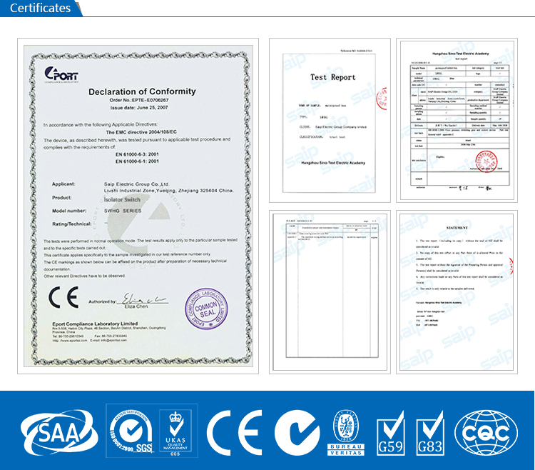 SAIP/SAIPWELL Outdoor Waterproof IP66 Rated DC Solar PV isolator Switch