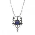 Vintage Double Dragon Sword Alloy Necklace