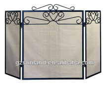 Black 3 Panel Fireplace Hearth Screen