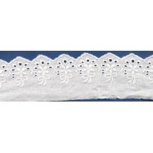 2015 mais novo algodão bordado laço tecido / crochê afiação do laço para o vestido de noiva simples