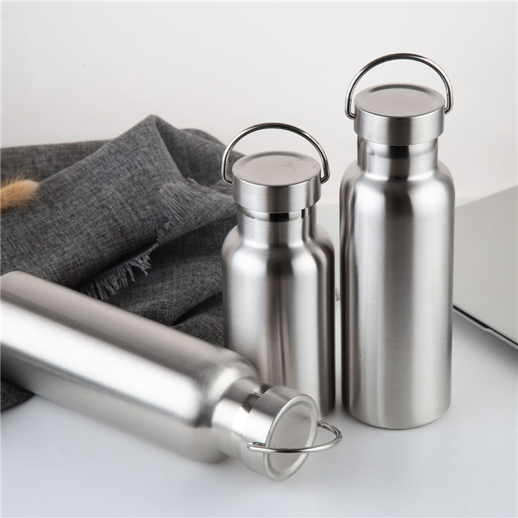 Double Wall Stainless Steel Insulated Outdoor 500ml Water Bottle Wine Beer Growler