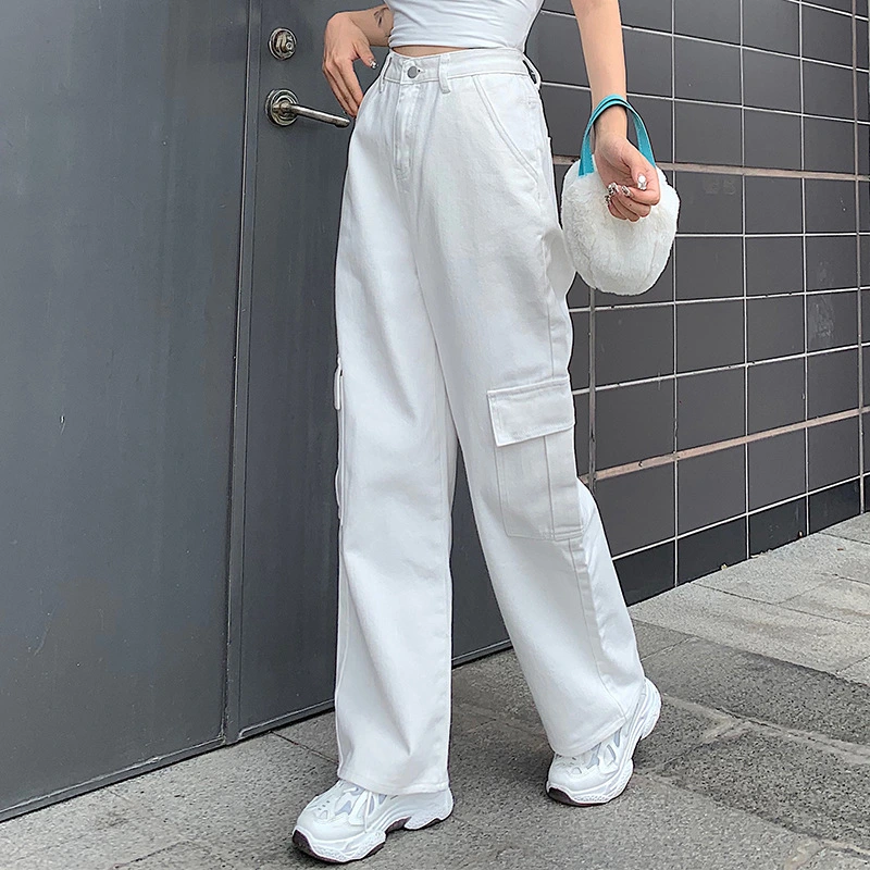 Best Quality High-Waisted Loose-Fitting Casual Cargo Pants Women's Trouser