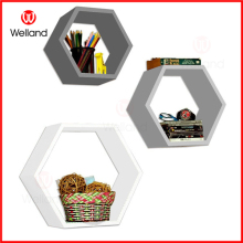 Hexagon Decorative Wall Mount Shelves, 3-Piece