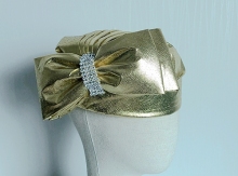 Women's Metallic Fabric Covered Church Hats