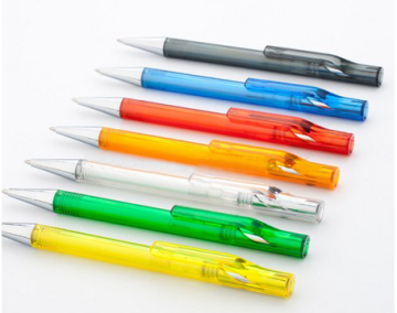 Side push plastic ball pen