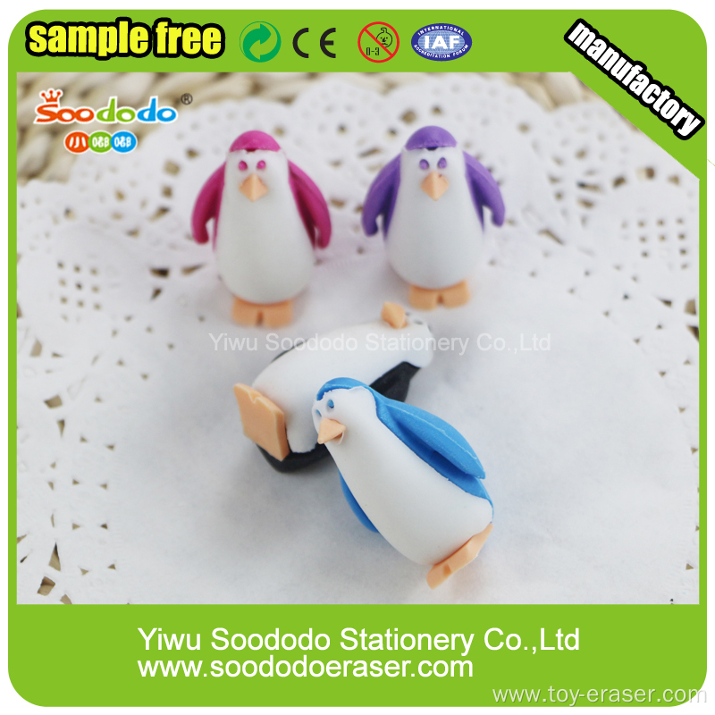 eraser for promotional gift penguin shaped eraser