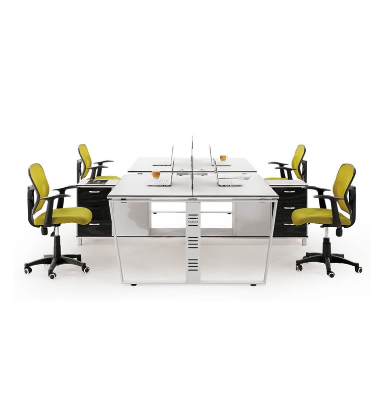 Mige manufactory supply 4 seater workstation with combo cabinet MFC office table