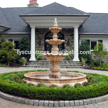 European style garden landscape stone sunset pink marble fountain with water pool for outdoor park decoration
