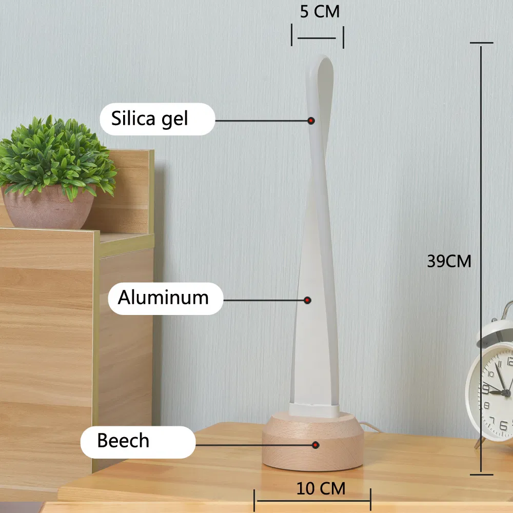 Intelligent Solid Wood, LED Night Light with Unique Features, USB Desk Lamp
