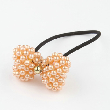 Simple fashion girls elastic hair bow ponytail holder