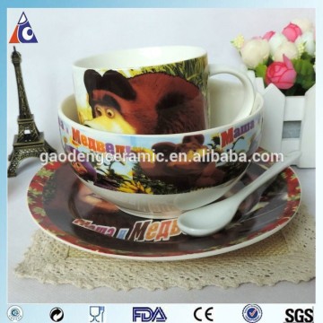 4pcs bone china dinnerware gift for kids