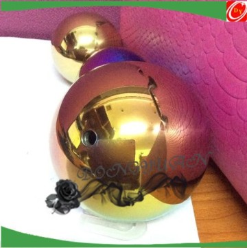 christmas decoration stainless steel sphere/ metal color hollow sphere with hole