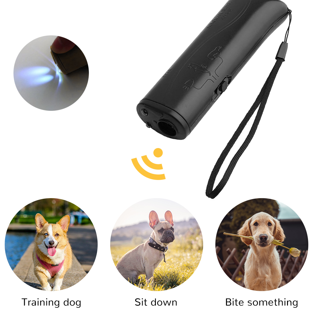 Pet Dog Repeller Anti Barking Stop Bark Training Device Trainer LED Ultrasonic 3in1 Anti Barking Ultrasonic