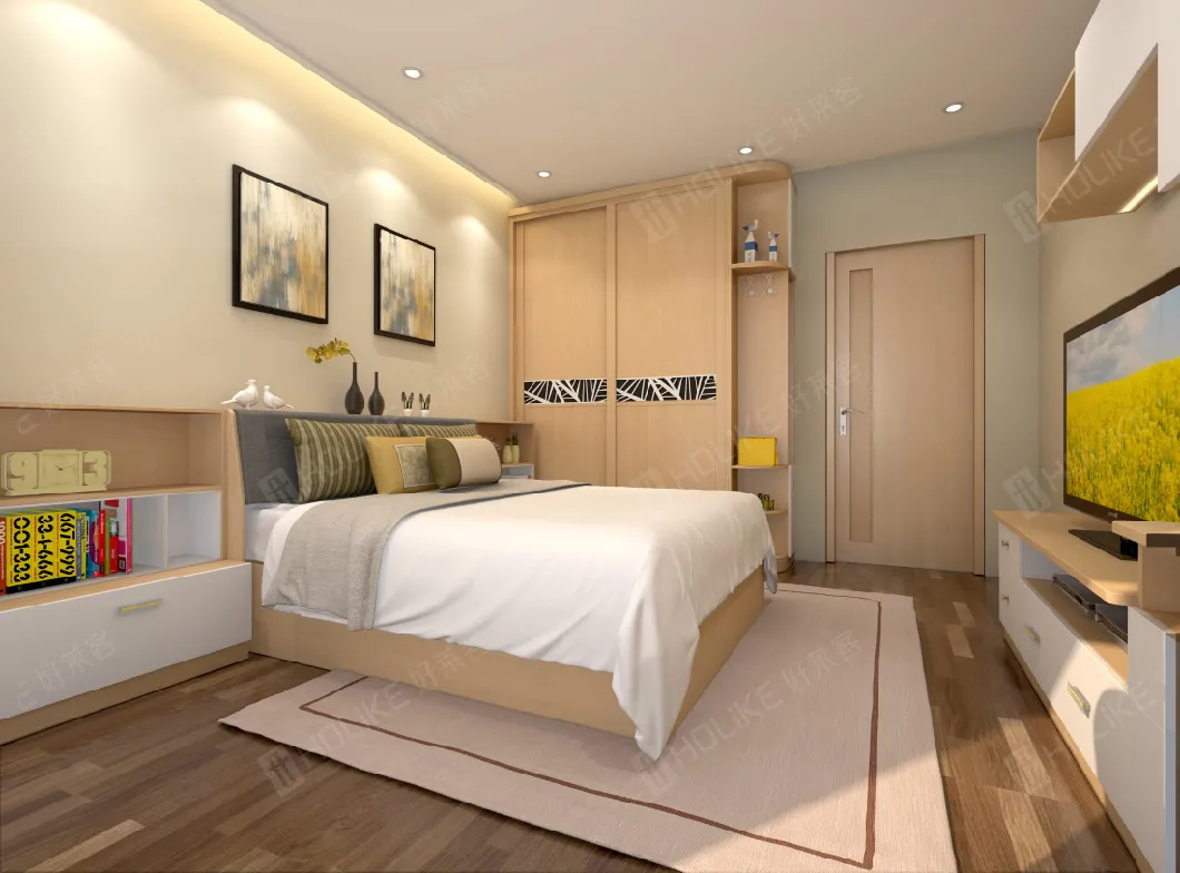 Modern Minimalism Bedroom Furniture Sliding Door Storage Wardrobe
