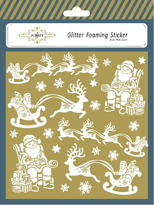 The Elk and Santa Claus Glitter Foaming Sticker