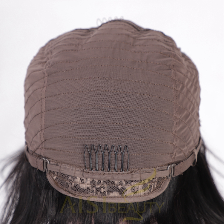 Aisi Beauty Cheap Short Silky Straight Short Bob Black Wig Middle Part Swiss Lace Wig Synthetic Lace Front Wigs For Black Women