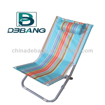 Canvas Folding Beach Chair With Pillow