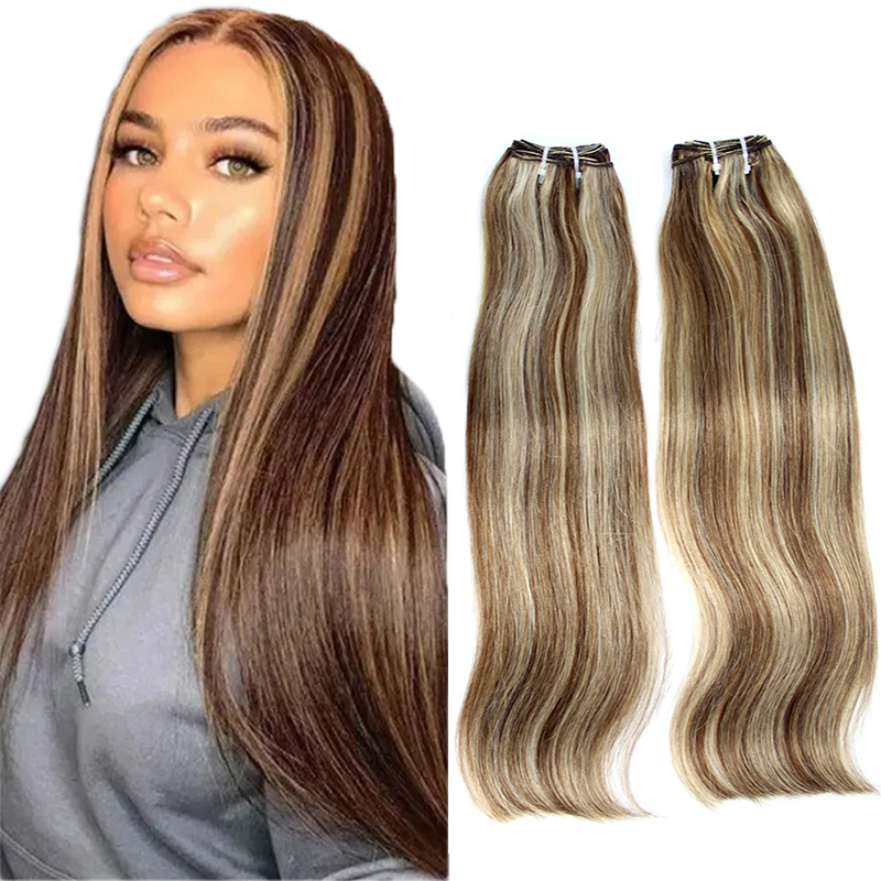 100 hair extensions P6/613 omber color bundles, piano colored omber straight bundles, piano double drawn hair collection