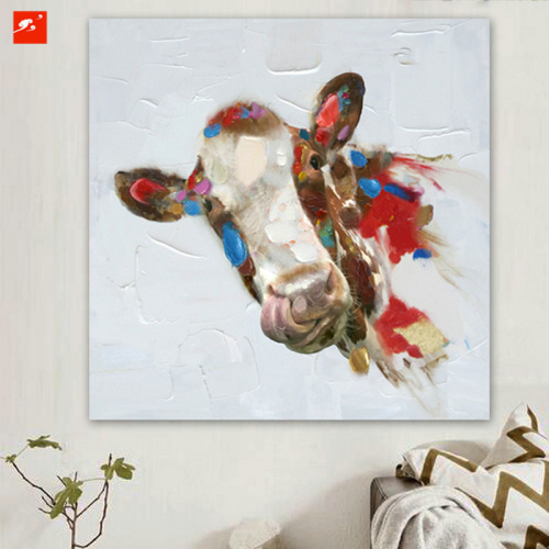 Cartoon Cow Canvas Print for Home