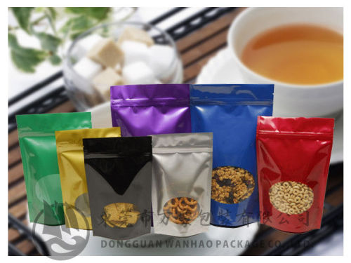 Color Printed Laminated Aluminium Foil And Stand Up Coffee Packaging Bags With Zipper